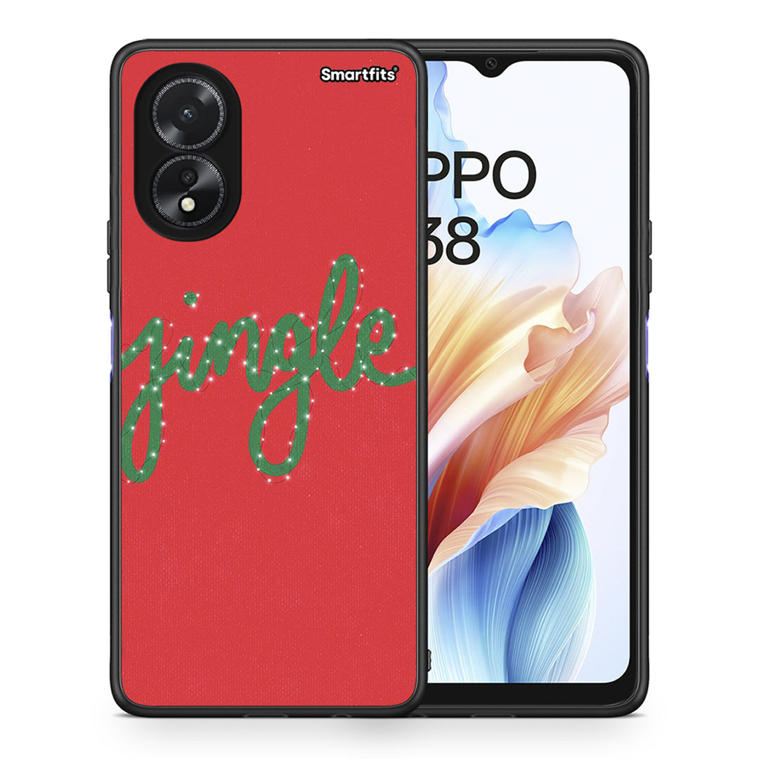 Θήκη Oppo A38 Jingle Xmas από τη Smartfits με σχέδιο στο πίσω μέρος και μαύρο περίβλημα | Oppo A38 Jingle Xmas case with colorful back and black bezels