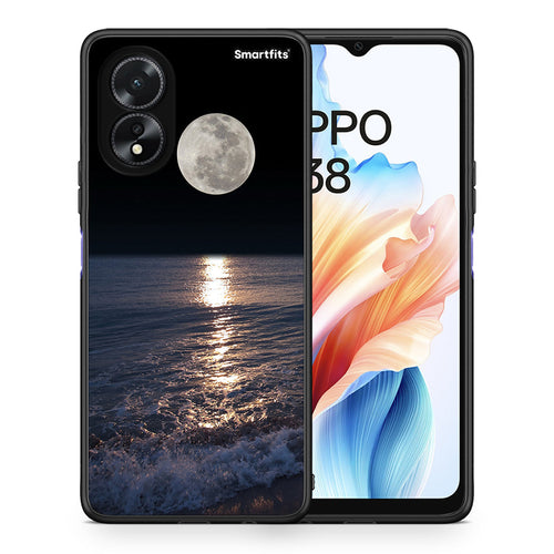 Θήκη Oppo A18 Moon Landscape από τη Smartfits με σχέδιο στο πίσω μέρος και μαύρο περίβλημα | Oppo A18 Moon Landscape case with colorful back and black bezels