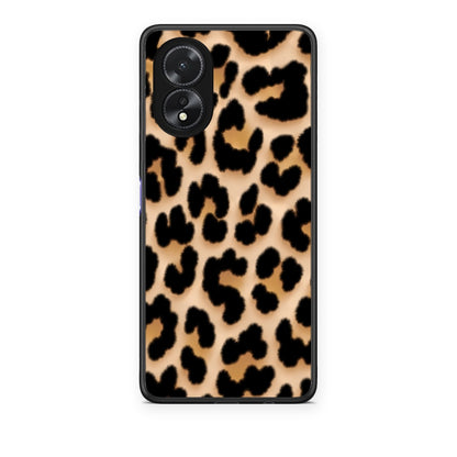 Θήκη Oppo A38 Leopard Print Tan Large από τη Smartfits με σχέδιο στο πίσω μέρος και μαύρο περίβλημα | Oppo A38 Leopard Print Tan Large case with colorful back and black bezels
