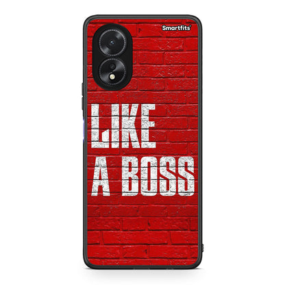 Oppo A18 Like A Boss θήκη από τη Smartfits με σχέδιο στο πίσω μέρος και μαύρο περίβλημα | Smartphone case with colorful back and black bezels by Smartfits