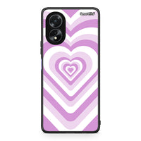 Thumbnail for Oppo A18 Lilac Hearts θήκη από τη Smartfits με σχέδιο στο πίσω μέρος και μαύρο περίβλημα | Smartphone case with colorful back and black bezels by Smartfits