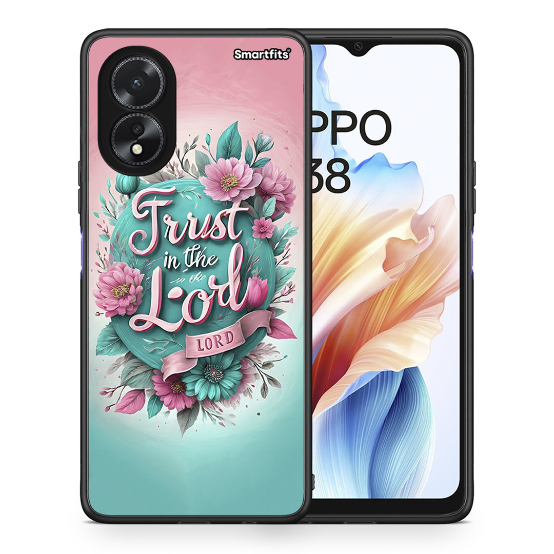 Θήκη Oppo A38 Lord Trust από τη Smartfits με σχέδιο στο πίσω μέρος και μαύρο περίβλημα | Oppo A38 Lord Trust case with colorful back and black bezels