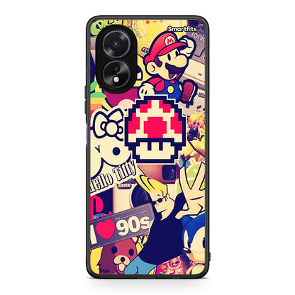 Oppo A38 Love The 90s θήκη από τη Smartfits με σχέδιο στο πίσω μέρος και μαύρο περίβλημα | Smartphone case with colorful back and black bezels by Smartfits