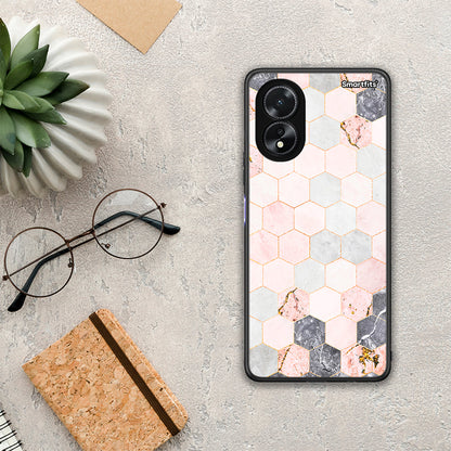 Marble Hexagon Pink - Oppo A38 θήκη