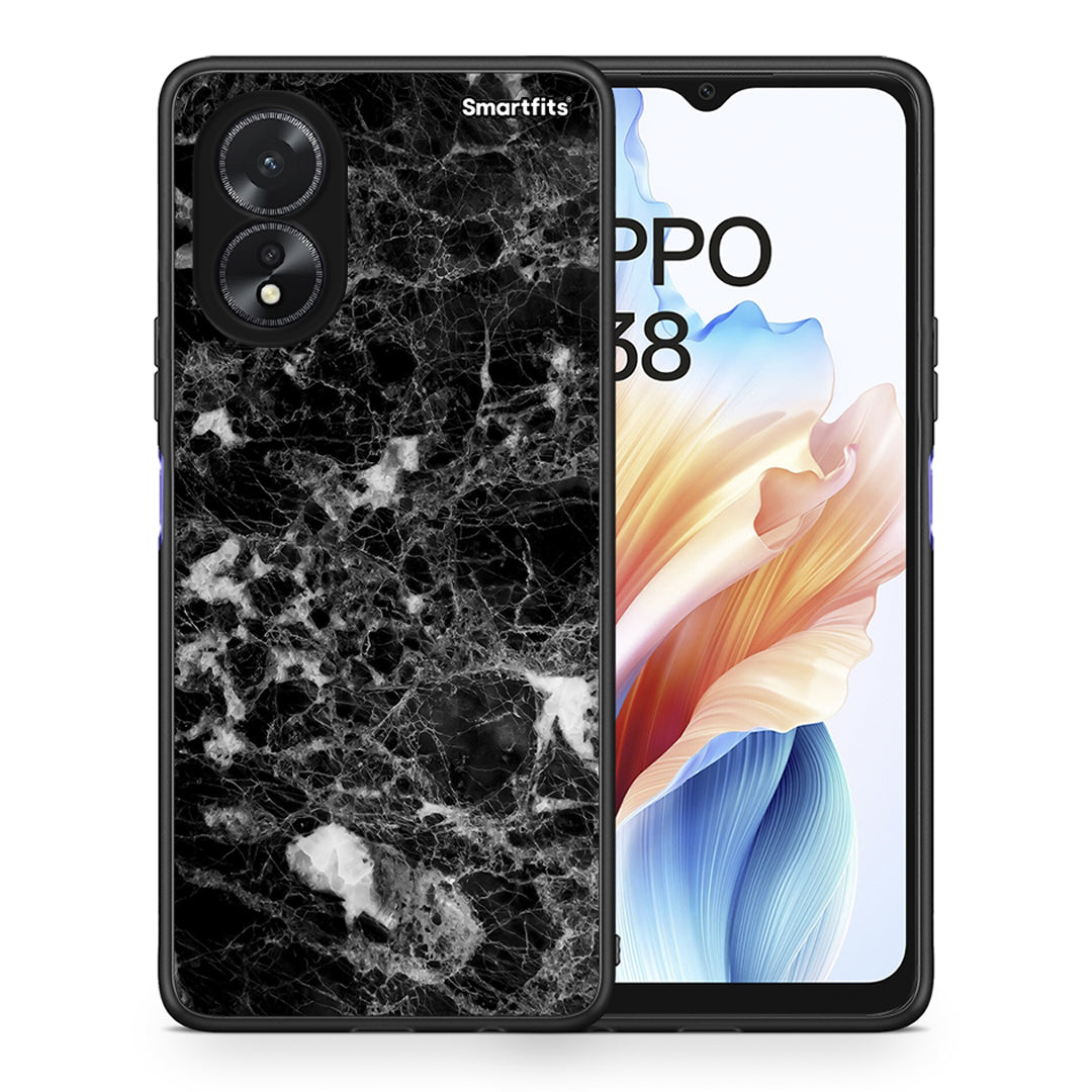 Θήκη Oppo A38 Male Marble από τη Smartfits με σχέδιο στο πίσω μέρος και μαύρο περίβλημα | Oppo A38 Male Marble case with colorful back and black bezels
