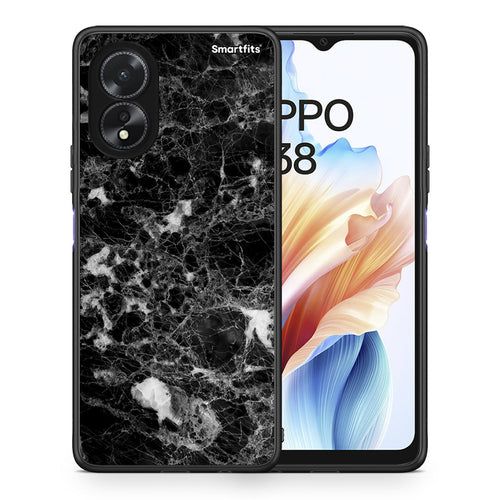 Θήκη Oppo A38 Male Marble από τη Smartfits με σχέδιο στο πίσω μέρος και μαύρο περίβλημα | Oppo A38 Male Marble case with colorful back and black bezels