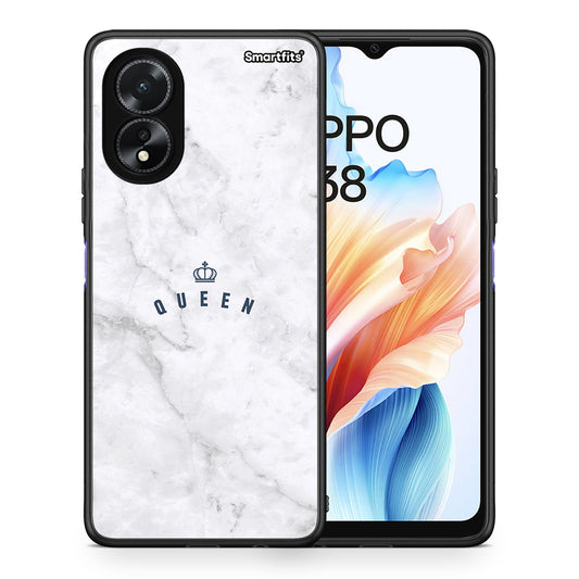 Θήκη Oppo A38 Queen Marble από τη Smartfits με σχέδιο στο πίσω μέρος και μαύρο περίβλημα | Oppo A38 Queen Marble case with colorful back and black bezels