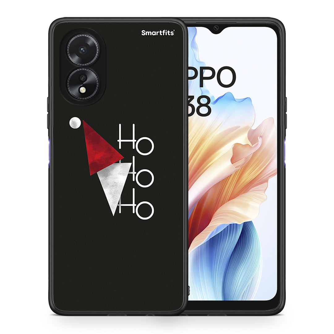 Θήκη Oppo A38 Minimal Christmas από τη Smartfits με σχέδιο στο πίσω μέρος και μαύρο περίβλημα | Oppo A38 Minimal Christmas case with colorful back and black bezels