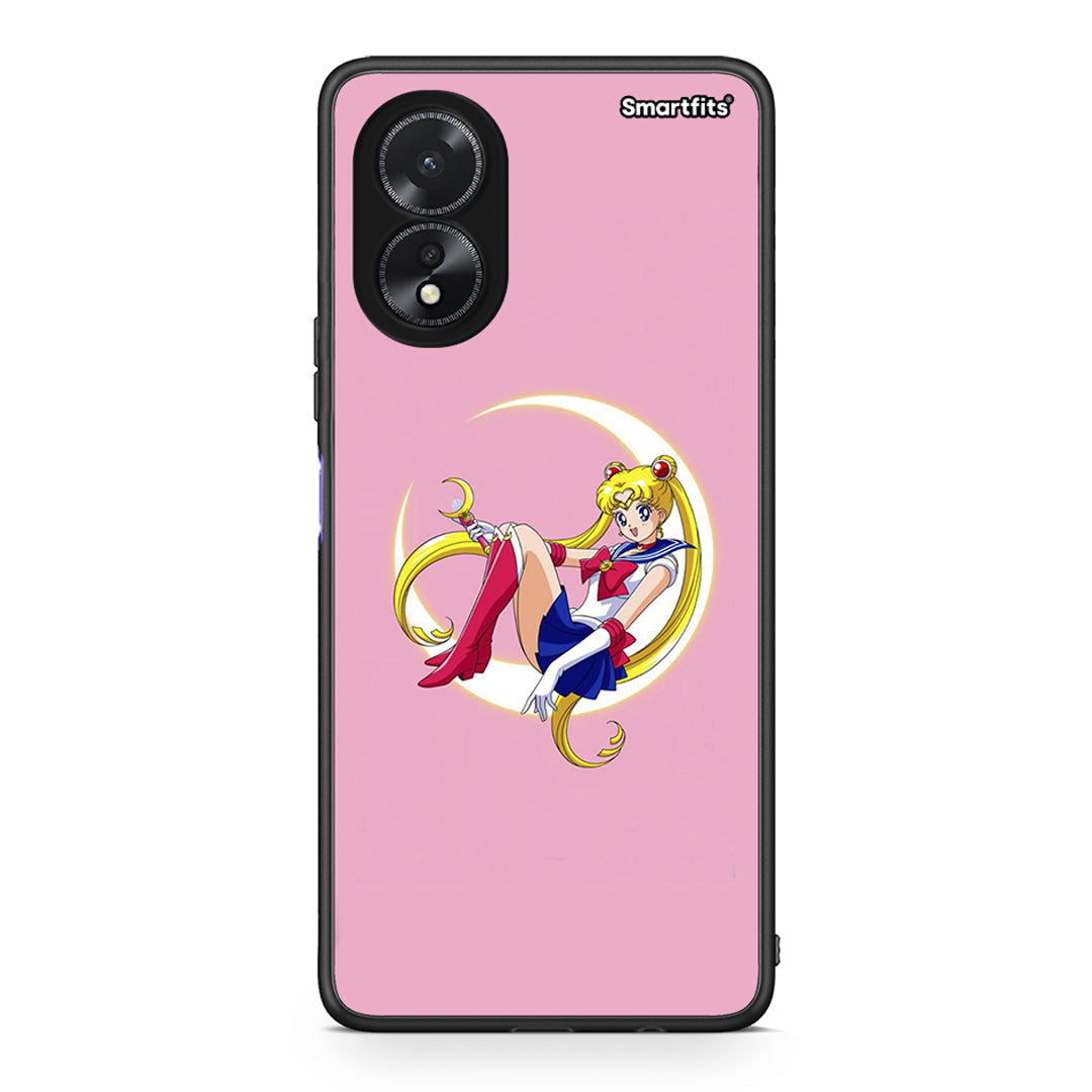 Oppo A38 Moon Girl θήκη από τη Smartfits με σχέδιο στο πίσω μέρος και μαύρο περίβλημα | Smartphone case with colorful back and black bezels by Smartfits