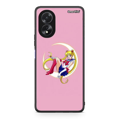 Oppo A38 Moon Girl θήκη από τη Smartfits με σχέδιο στο πίσω μέρος και μαύρο περίβλημα | Smartphone case with colorful back and black bezels by Smartfits