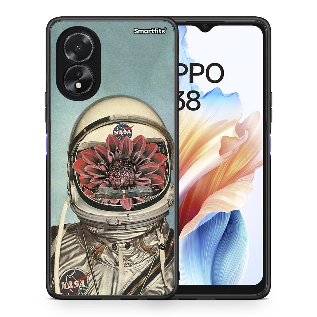 Θήκη Oppo A18 Nasa Bloom από τη Smartfits με σχέδιο στο πίσω μέρος και μαύρο περίβλημα | Oppo A18 Nasa Bloom case with colorful back and black bezels