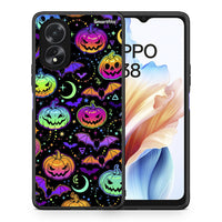 Thumbnail for Θήκη Oppo A38 Neon Halloween από τη Smartfits με σχέδιο στο πίσω μέρος και μαύρο περίβλημα | Oppo A38 Neon Halloween case with colorful back and black bezels