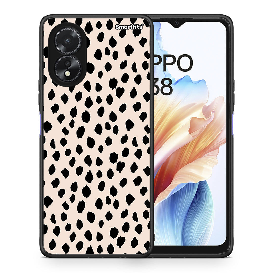 Θήκη Oppo A38 New Polka Dots από τη Smartfits με σχέδιο στο πίσω μέρος και μαύρο περίβλημα | Oppo A38 New Polka Dots case with colorful back and black bezels