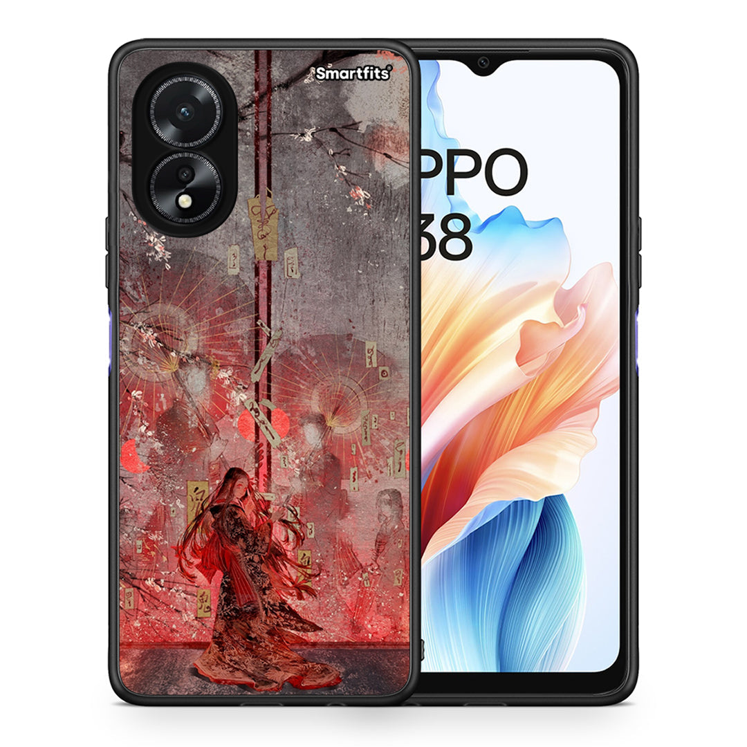 Θήκη Oppo A18 Nezuko Kamado από τη Smartfits με σχέδιο στο πίσω μέρος και μαύρο περίβλημα | Oppo A18 Nezuko Kamado case with colorful back and black bezels