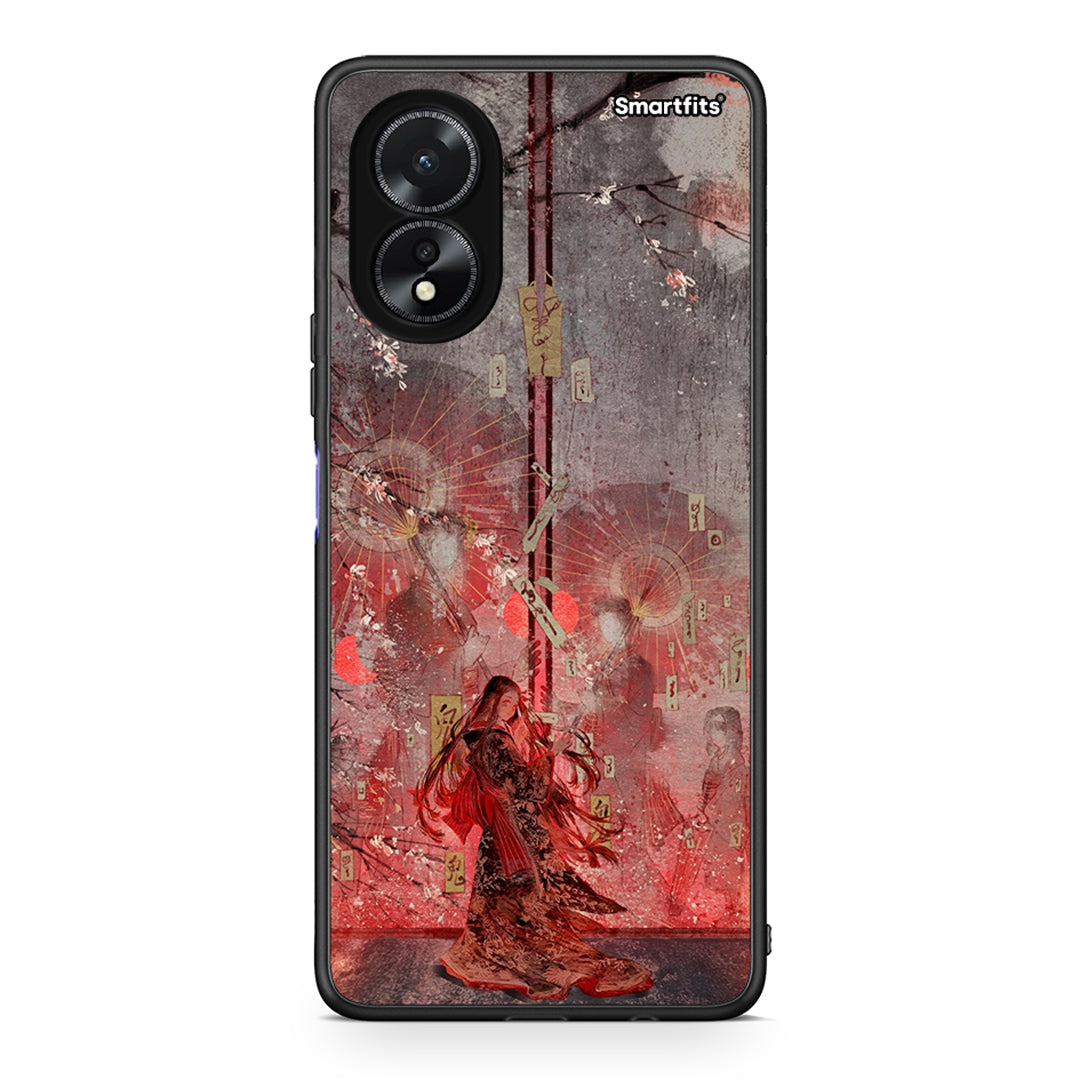 Oppo A38 Nezuko Kamado θήκη από τη Smartfits με σχέδιο στο πίσω μέρος και μαύρο περίβλημα | Smartphone case with colorful back and black bezels by Smartfits