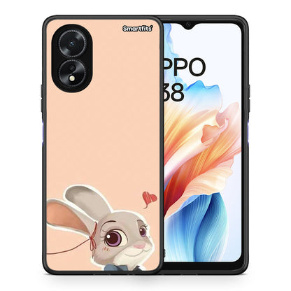 Θήκη Oppo A38 Nick Wilde And Judy Hopps Love 2 από τη Smartfits με σχέδιο στο πίσω μέρος και μαύρο περίβλημα | Oppo A38 Nick Wilde And Judy Hopps Love 2 case with colorful back and black bezels