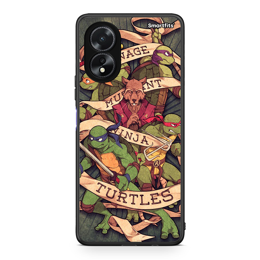 Oppo A38 Ninja Turtles θήκη από τη Smartfits με σχέδιο στο πίσω μέρος και μαύρο περίβλημα | Smartphone case with colorful back and black bezels by Smartfits