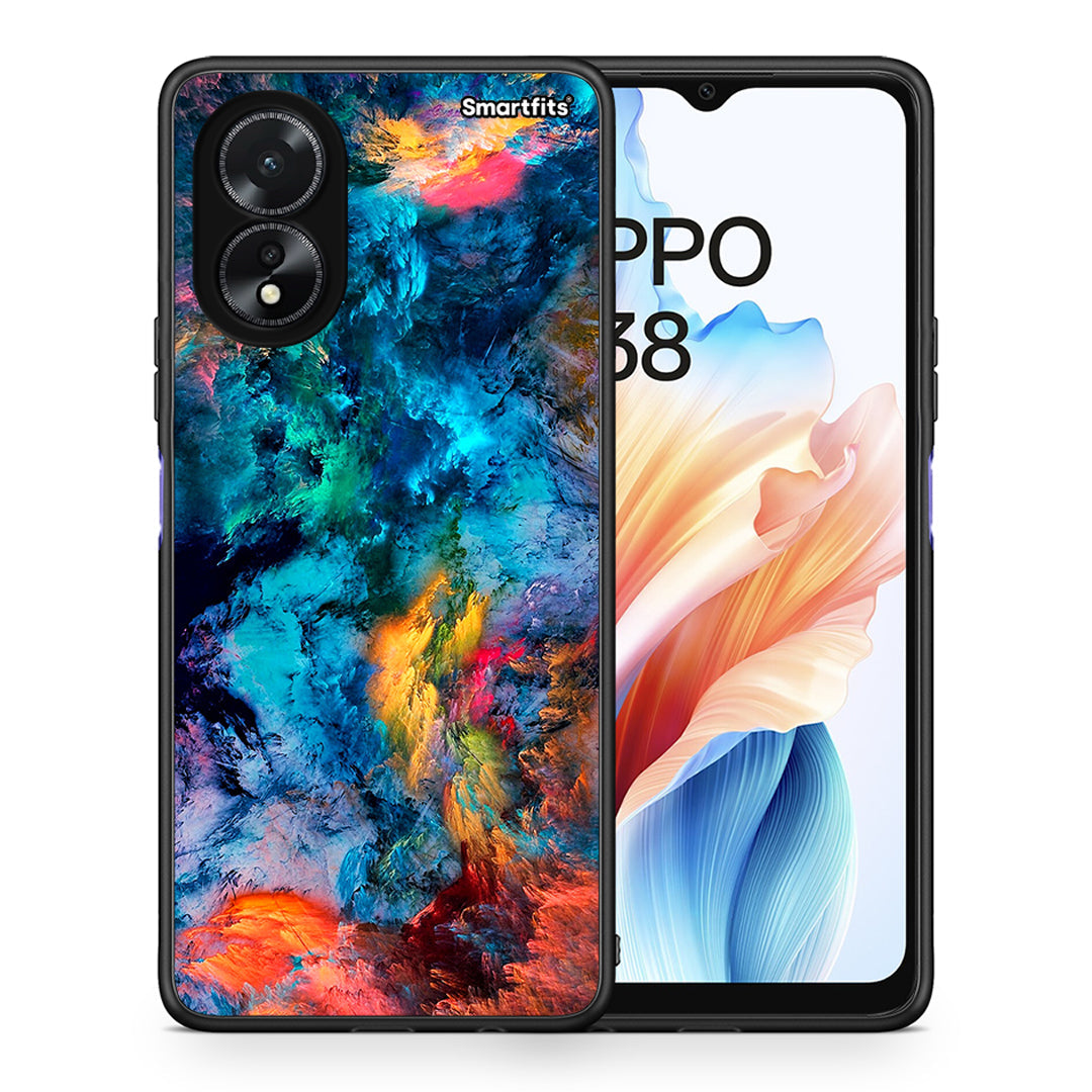 Θήκη Oppo A38 Crayola Paint από τη Smartfits με σχέδιο στο πίσω μέρος και μαύρο περίβλημα | Oppo A38 Crayola Paint case with colorful back and black bezels