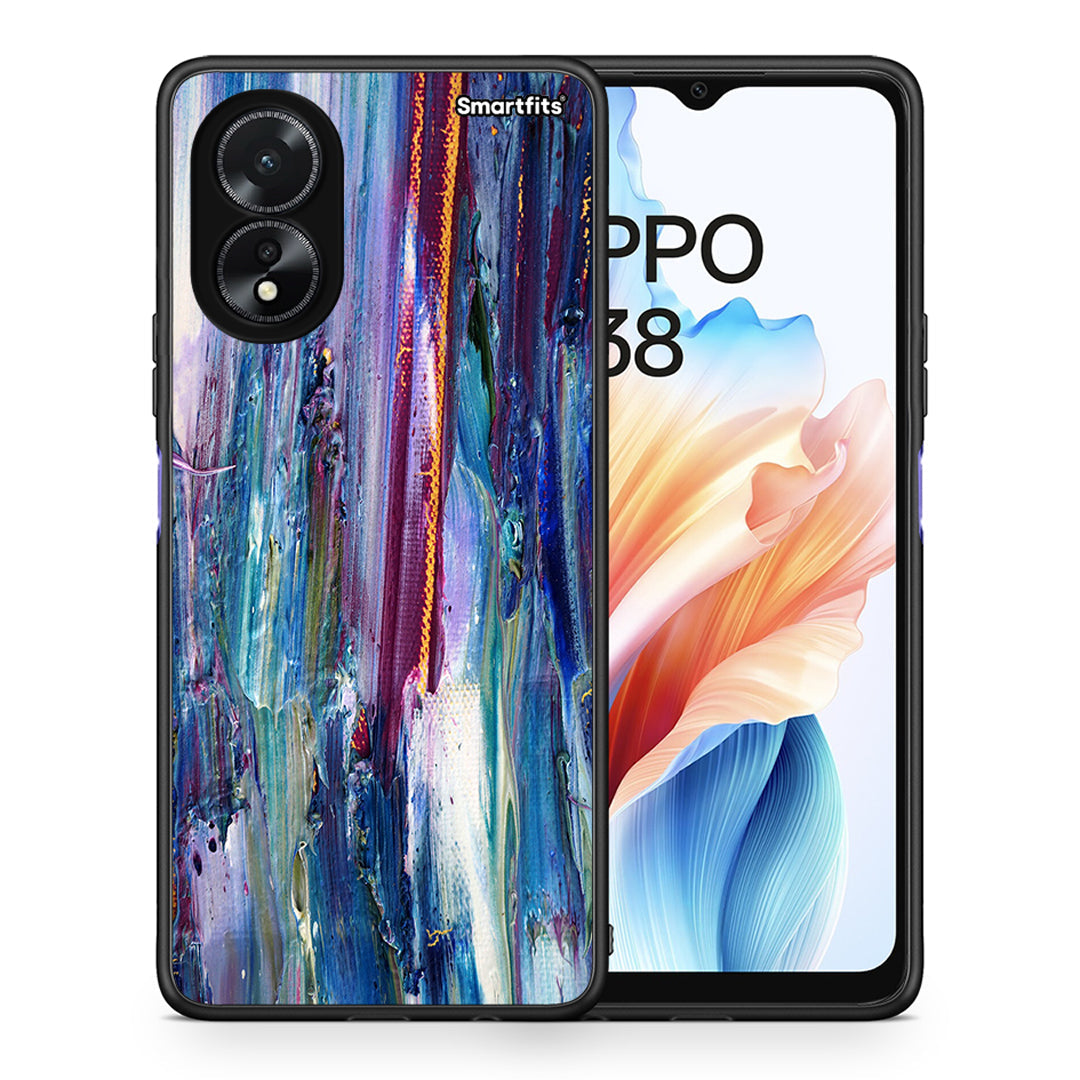 Θήκη Oppo A38 Winter Paint από τη Smartfits με σχέδιο στο πίσω μέρος και μαύρο περίβλημα | Oppo A38 Winter Paint case with colorful back and black bezels
