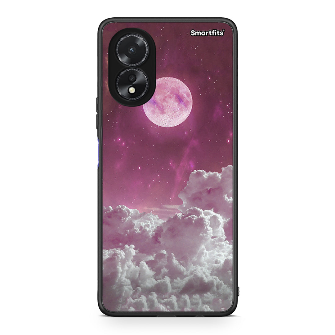 Oppo A18 Pink Moon Θήκη από τη Smartfits με σχέδιο στο πίσω μέρος και μαύρο περίβλημα | Smartphone case with colorful back and black bezels by Smartfits