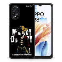 Thumbnail for Θήκη Oppo A18 Pirate King από τη Smartfits με σχέδιο στο πίσω μέρος και μαύρο περίβλημα | Oppo A18 Pirate King case with colorful back and black bezels