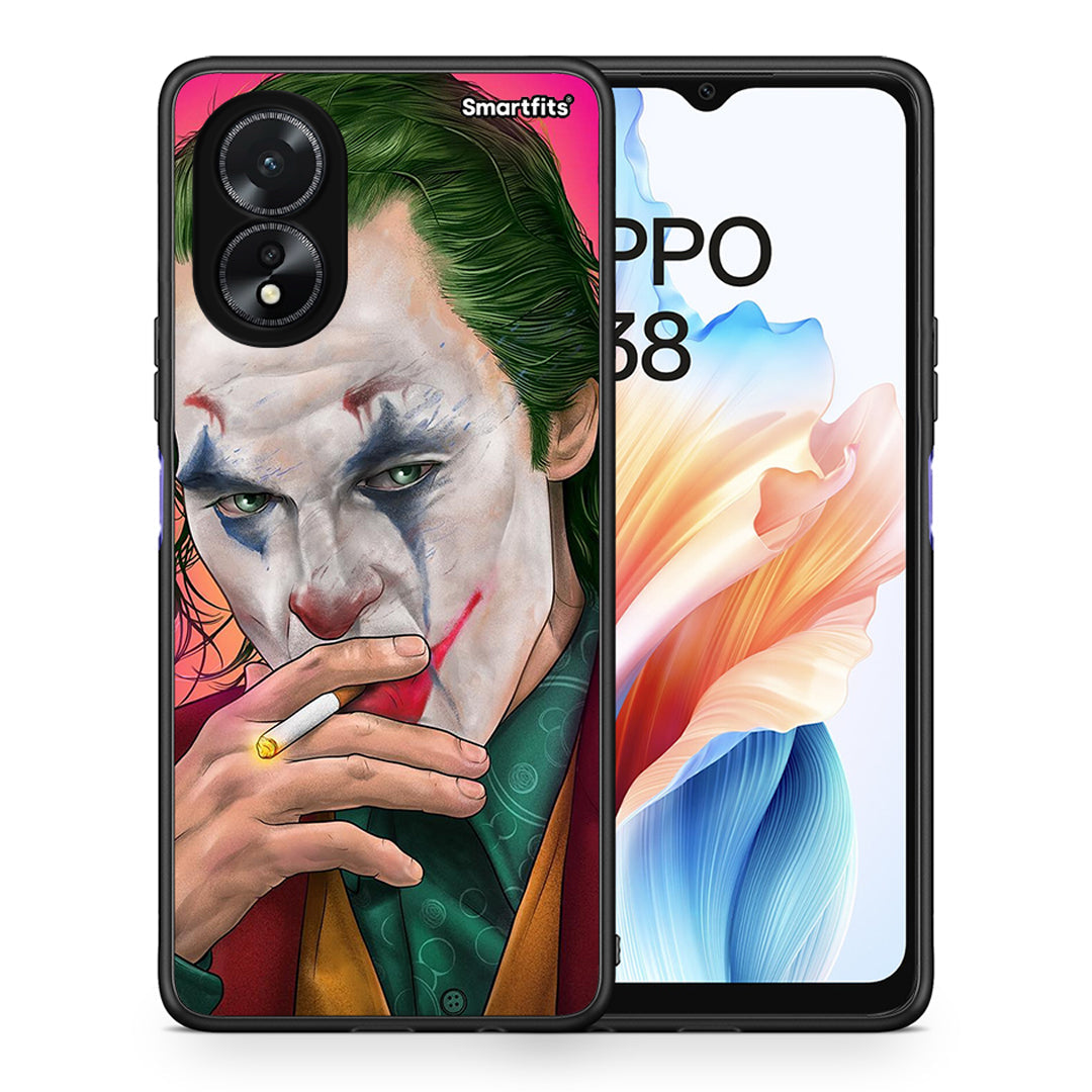 Θήκη Oppo A38 JokesOnU PopArt από τη Smartfits με σχέδιο στο πίσω μέρος και μαύρο περίβλημα | Oppo A38 JokesOnU PopArt case with colorful back and black bezels