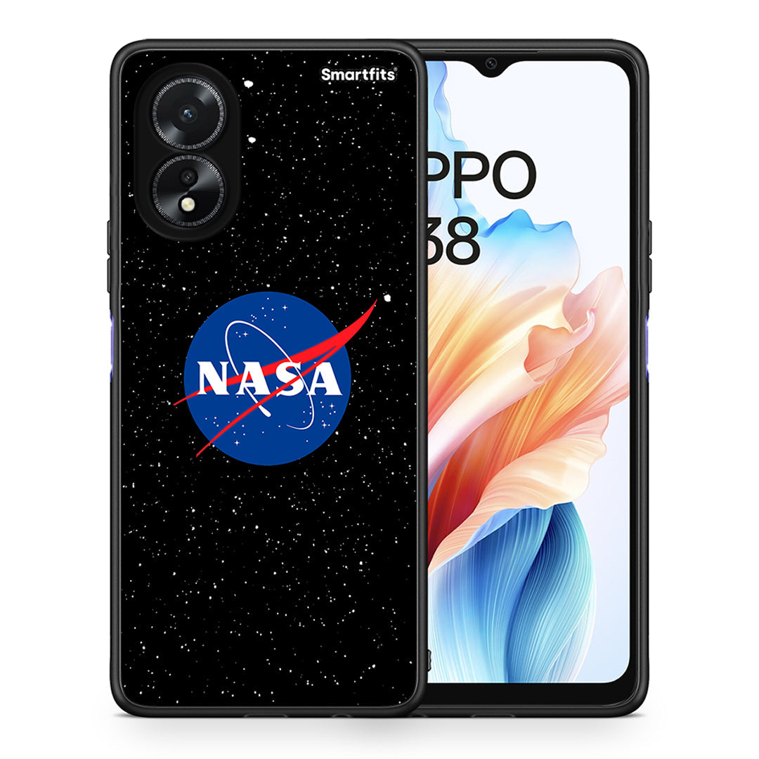 Θήκη Oppo A38 NASA PopArt από τη Smartfits με σχέδιο στο πίσω μέρος και μαύρο περίβλημα | Oppo A38 NASA PopArt case with colorful back and black bezels
