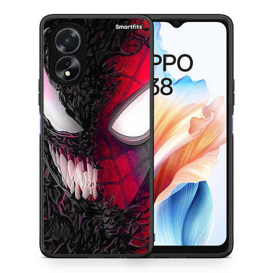 Θήκη Oppo A38 SpiderVenom PopArt από τη Smartfits με σχέδιο στο πίσω μέρος και μαύρο περίβλημα | Oppo A38 SpiderVenom PopArt case with colorful back and black bezels