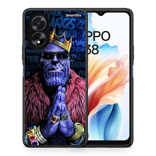 Θήκη Oppo A38 Thanos PopArt από τη Smartfits με σχέδιο στο πίσω μέρος και μαύρο περίβλημα | Oppo A38 Thanos PopArt case with colorful back and black bezels