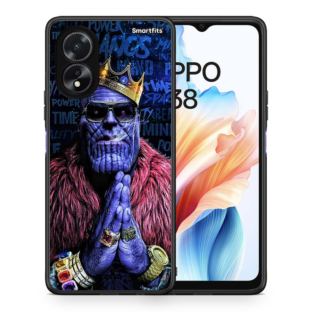 Θήκη Oppo A18 Thanos PopArt από τη Smartfits με σχέδιο στο πίσω μέρος και μαύρο περίβλημα | Oppo A18 Thanos PopArt case with colorful back and black bezels