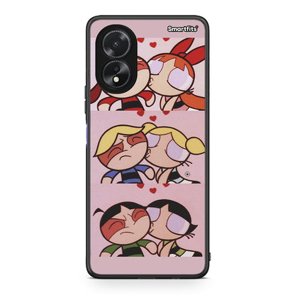 Oppo A18 Puff Love Θήκη Αγίου Βαλεντίνου από τη Smartfits με σχέδιο στο πίσω μέρος και μαύρο περίβλημα | Smartphone case with colorful back and black bezels by Smartfits