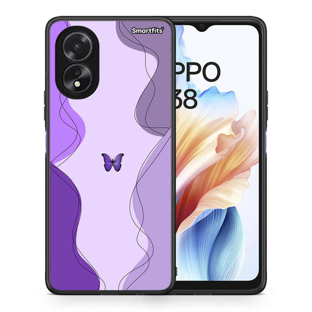 Purple Mariposa - Oppo A38 θήκη