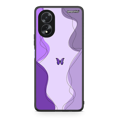 Oppo A38 Purple Mariposa Θήκη Αγίου Βαλεντίνου από τη Smartfits με σχέδιο στο πίσω μέρος και μαύρο περίβλημα | Smartphone case with colorful back and black bezels by Smartfits