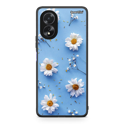 Oppo A18 Real Daisies θήκη από τη Smartfits με σχέδιο στο πίσω μέρος και μαύρο περίβλημα | Smartphone case with colorful back and black bezels by Smartfits