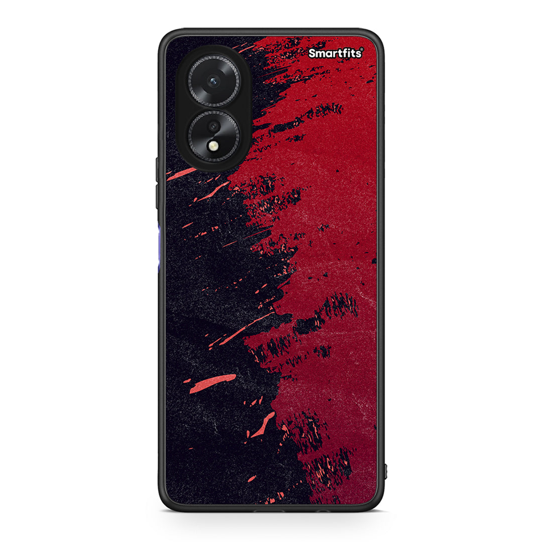 Oppo A38 Red Paint Θήκη Αγίου Βαλεντίνου από τη Smartfits με σχέδιο στο πίσω μέρος και μαύρο περίβλημα | Smartphone case with colorful back and black bezels by Smartfits