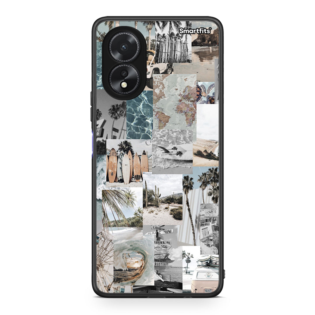Oppo A38 Retro Beach Life Θήκη από τη Smartfits με σχέδιο στο πίσω μέρος και μαύρο περίβλημα | Smartphone case with colorful back and black bezels by Smartfits