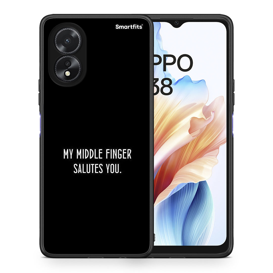 Θήκη Oppo A18 Salute από τη Smartfits με σχέδιο στο πίσω μέρος και μαύρο περίβλημα | Oppo A18 Salute case with colorful back and black bezels