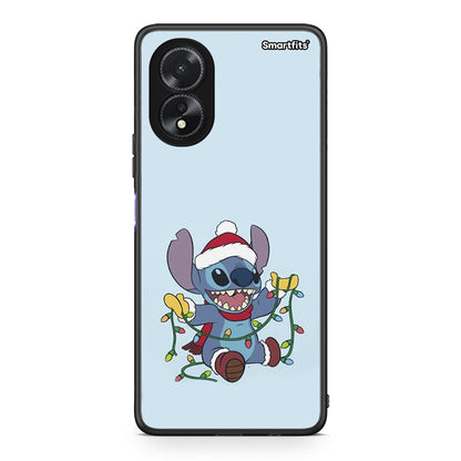 Oppo A18 Santa Stich θήκη από τη Smartfits με σχέδιο στο πίσω μέρος και μαύρο περίβλημα | Smartphone case with colorful back and black bezels by Smartfits