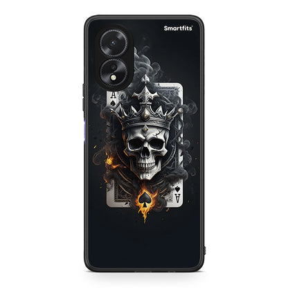 Oppo A18 Skull King Ace θήκη από τη Smartfits με σχέδιο στο πίσω μέρος και μαύρο περίβλημα | Smartphone case with colorful back and black bezels by Smartfits