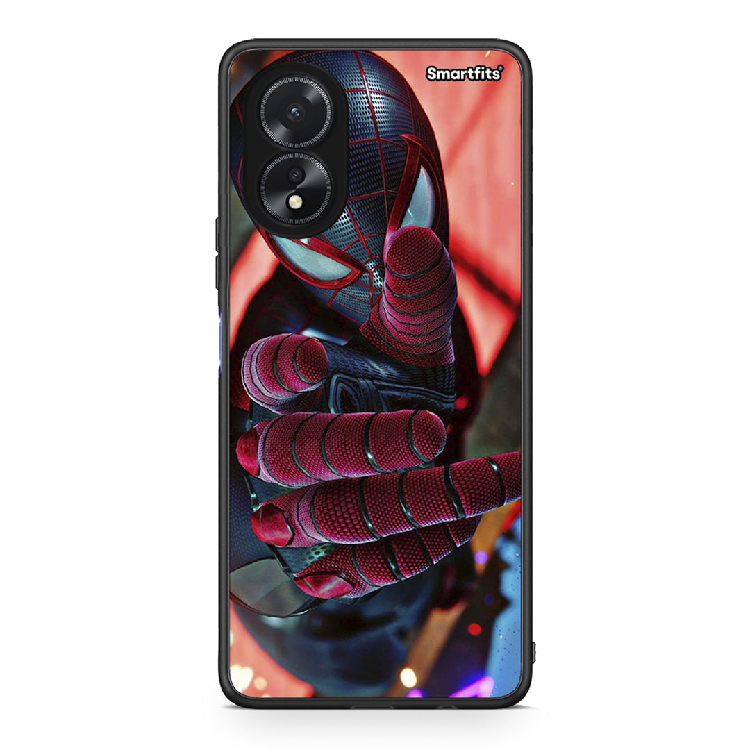 Oppo A38 Spider Hand Θήκη από τη Smartfits με σχέδιο στο πίσω μέρος και μαύρο περίβλημα | Smartphone case with colorful back and black bezels by Smartfits