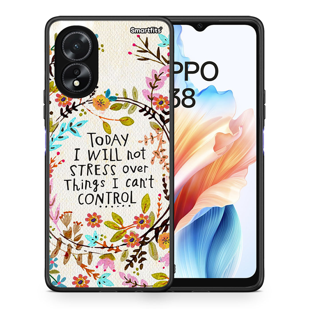 Θήκη Oppo A18 Stress Over από τη Smartfits με σχέδιο στο πίσω μέρος και μαύρο περίβλημα | Oppo A18 Stress Over case with colorful back and black bezels