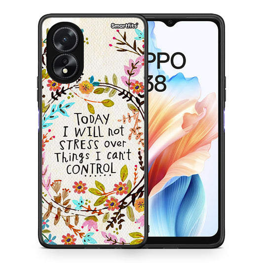 Θήκη Oppo A18 Stress Over από τη Smartfits με σχέδιο στο πίσω μέρος και μαύρο περίβλημα | Oppo A18 Stress Over case with colorful back and black bezels