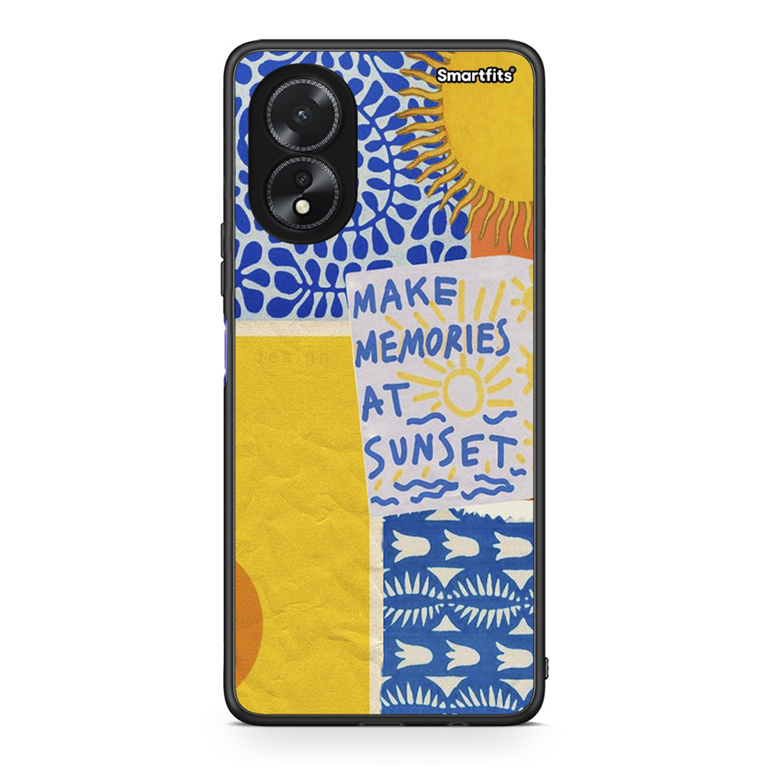 Oppo A18 Sunset Memories Θήκη από τη Smartfits με σχέδιο στο πίσω μέρος και μαύρο περίβλημα | Smartphone case with colorful back and black bezels by Smartfits
