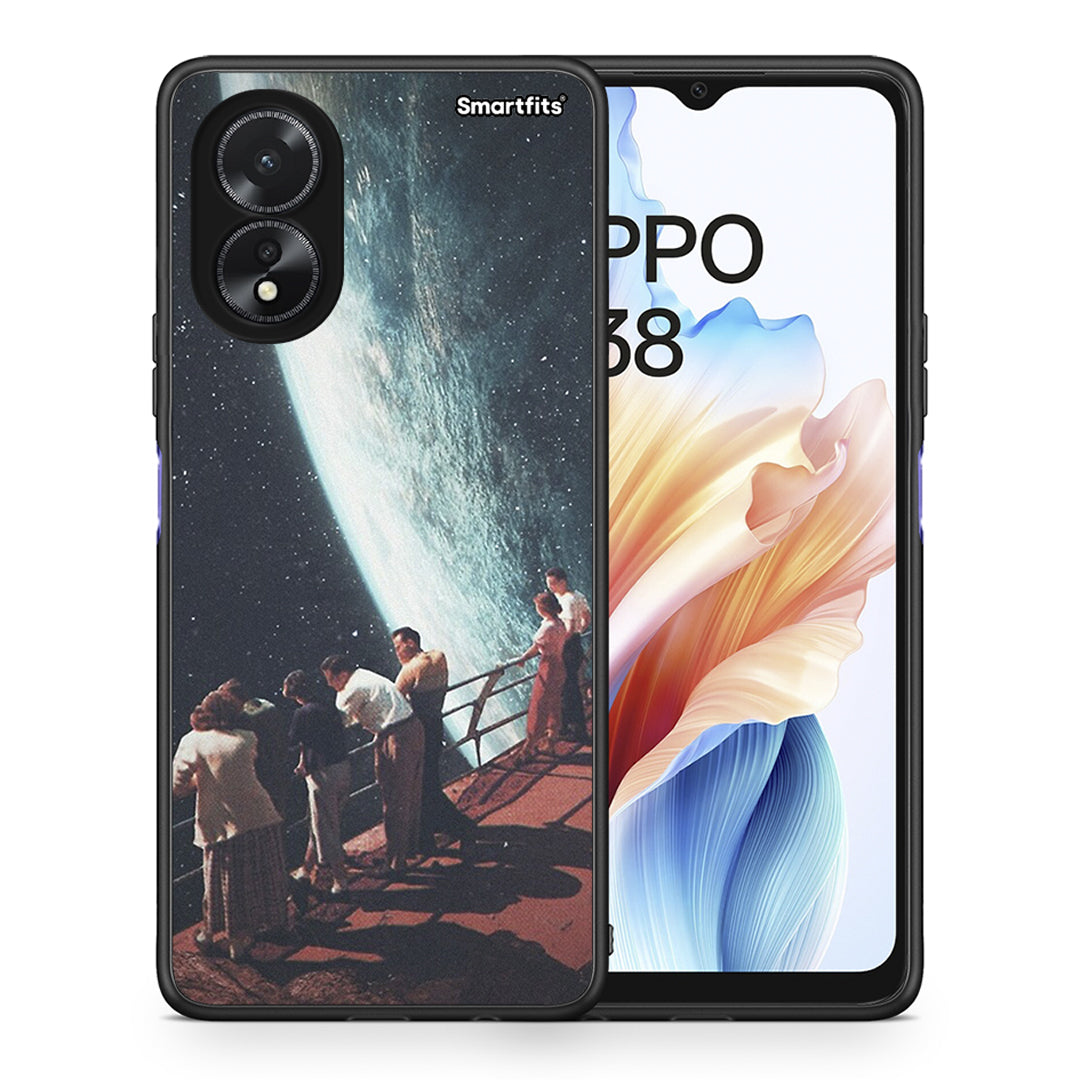 Θήκη Oppo A18 Surreal View από τη Smartfits με σχέδιο στο πίσω μέρος και μαύρο περίβλημα | Oppo A18 Surreal View case with colorful back and black bezels