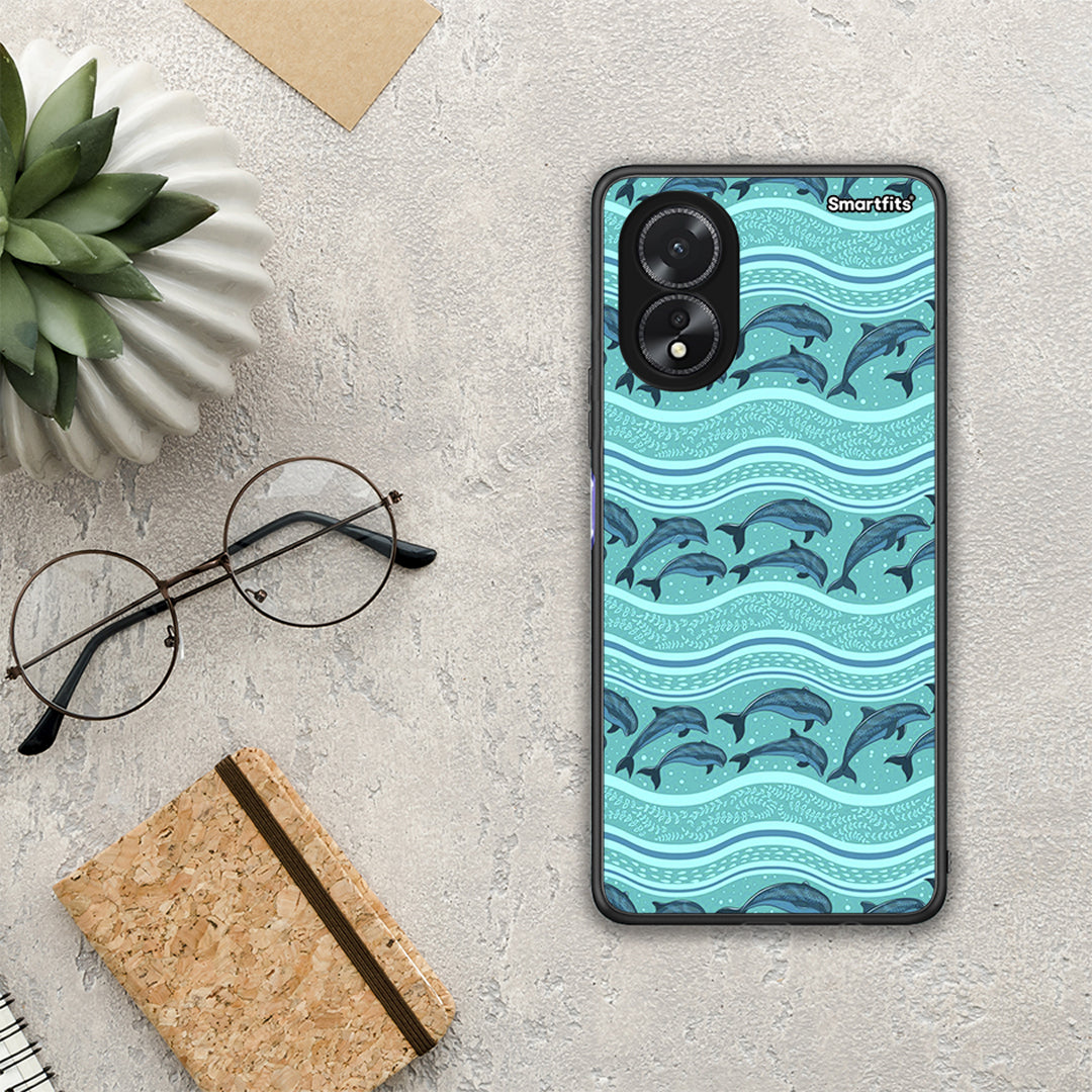 Swimming Dolphins - Oppo A38 θήκη