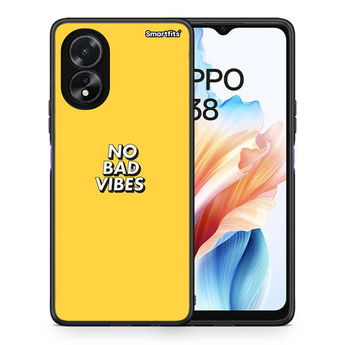 Θήκη Oppo A38 Vibes Text από τη Smartfits με σχέδιο στο πίσω μέρος και μαύρο περίβλημα | Oppo A38 Vibes Text case with colorful back and black bezels