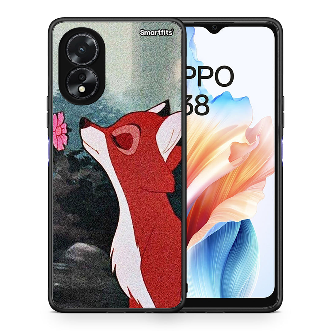 Θήκη Oppo A38 Tod And Vixey Love 2 από τη Smartfits με σχέδιο στο πίσω μέρος και μαύρο περίβλημα | Oppo A38 Tod And Vixey Love 2 case with colorful back and black bezels