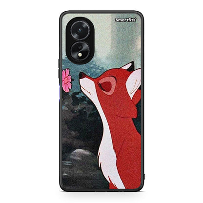 Oppo A18 Tod And Vixey Love 2 θήκη από τη Smartfits με σχέδιο στο πίσω μέρος και μαύρο περίβλημα | Smartphone case with colorful back and black bezels by Smartfits