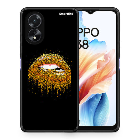 Θήκη Oppo A38 Golden Valentine από τη Smartfits με σχέδιο στο πίσω μέρος και μαύρο περίβλημα | Oppo A38 Golden Valentine case with colorful back and black bezels