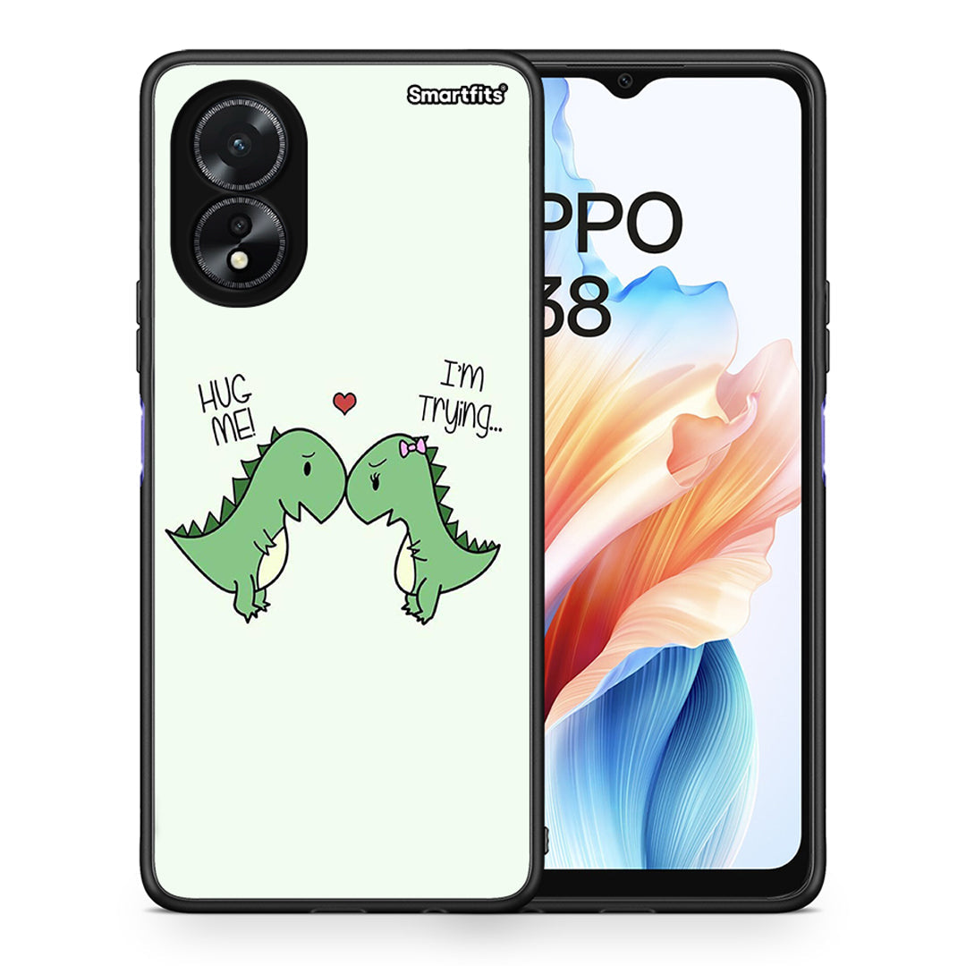 Θήκη Oppo A38 Rex Valentine από τη Smartfits με σχέδιο στο πίσω μέρος και μαύρο περίβλημα | Oppo A38 Rex Valentine case with colorful back and black bezels
